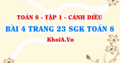 Bài 4 trang 23 SGK Toán 8 tập 1 Cánh Diều